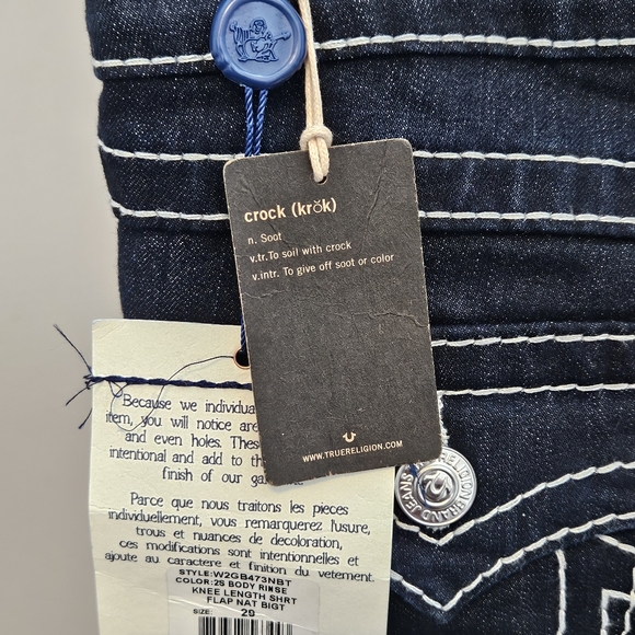 NWT True Religion Knee Length Shorts - Picture 3 of 5